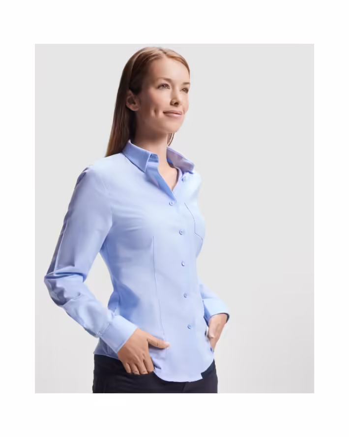 Camisa Laboral Roly Oxford Woman 5068 Mujer Manga Larga - Imagen 3