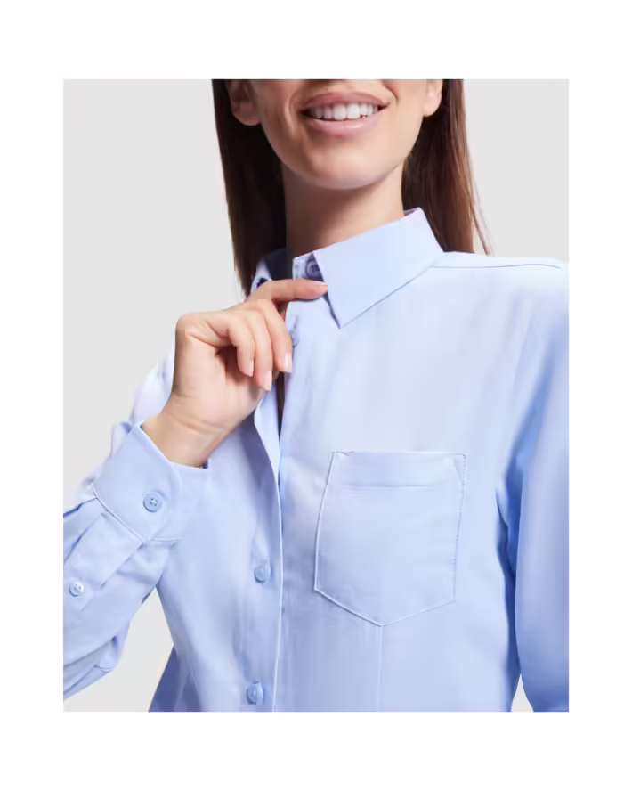 Camisa Laboral Roly Oxford Woman 5068 Mujer Manga Larga - Imagen 6