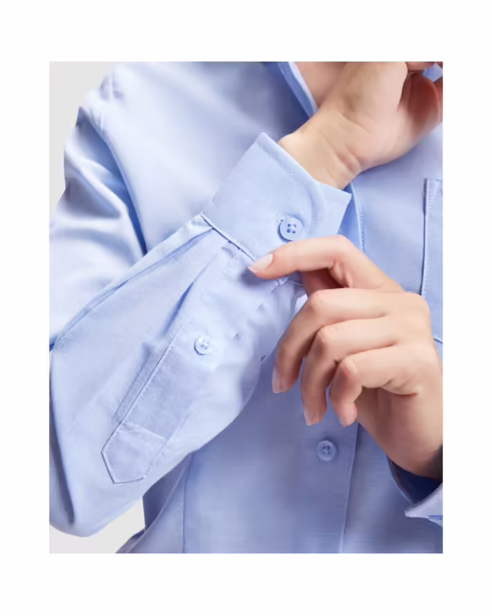 Camisa Laboral Roly Oxford Woman 5068 Mujer Manga Larga - Imagen 5