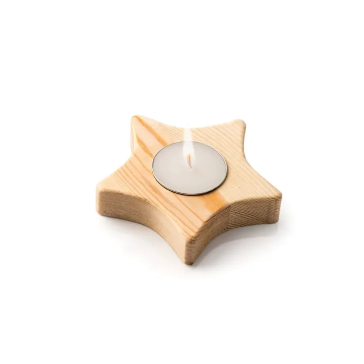 Vela en Soporte de Madera con Diseños Navideños Stamina Maka 1312 - Imagen 3