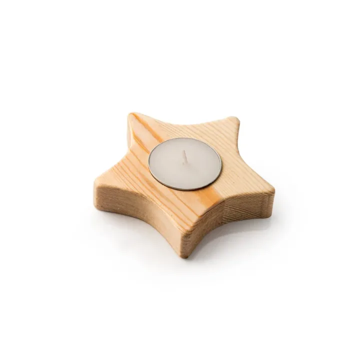 Vela en Soporte de Madera con Diseños Navideños Stamina Maka 1312 - Imagen 2